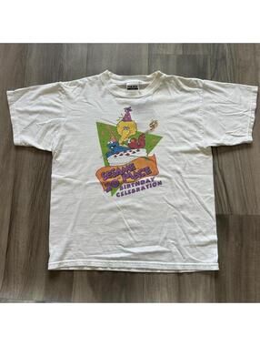 Vintage 90s Sesame Place Barney t shirt Kids Size L